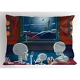 thumbnail image 1 of Ambesonne Movie Theater Pillow Sham, Skeleton Family, 36" X 20", Multicolor, 1 of 2