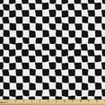 thumbnail image 1 of Ambesonne Mudcloth Fabric by the Yard Upholstery, Checkered Abstract Style, 10 Yards, Black and White, 1 of 4