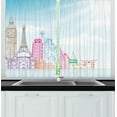 thumbnail image 1 of Ambesonne Multi Kitchen Curtains, European Cities Landmarks, 55"x39", Multicolor, 1 of 3