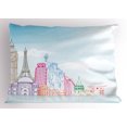 thumbnail image 1 of Ambesonne Multi Pillow Sham, European Cities Landmarks, 36" X 20", Multicolor, 1 of 2