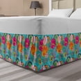 thumbnail image 1 of Ambesonne Multi-color Floral Gathered Microfiber Bed Skirt, Queen, 1 of 2