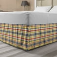 thumbnail image 1 of Ambesonne Multi-color Plaid Wrap Around Gathered Microfiber Bed Skirt, King, 1 of 2