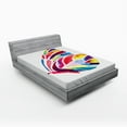 thumbnail image 1 of Ambesonne Multicolor Fitted Sheet, Colored Butterfly, Queen Size, Multicolor, 1 of 2