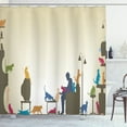 thumbnail image 1 of Ambesonne Multicolor Shower Curtain, Crazy Cat Lady Home, 69"Wx84"L, Multicolor, 1 of 3