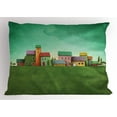 thumbnail image 1 of Ambesonne Mural Pillow Sham, Village of Absurd Houses, 26" X 20", Multicolor, 1 of 2