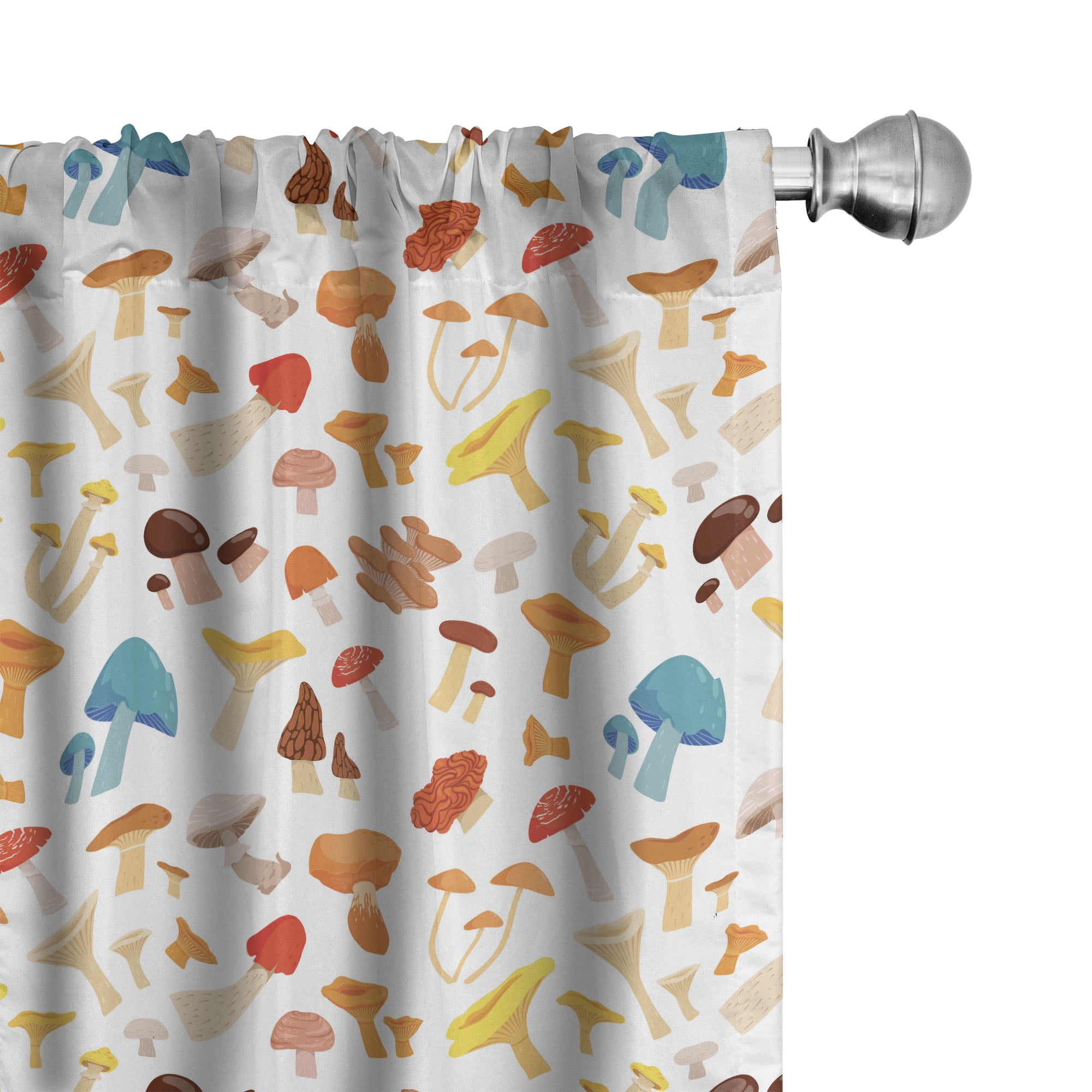 Ambesonne Mushroom Curtains, Toadstool Cartoon Style, Pair of 28"x95 ...
