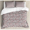 thumbnail image 1 of Ambesonne Mushroom Duvet Cover Sets, Continuous Woods Neutral, 2-Queen, Pale Taupe Vermilion, 1 of 7