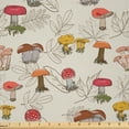thumbnail image 1 of Ambesonne Mushroom Fabric by the Yard Microfiber, Autumnal Forest Floral, 10 Yards, Dark Coral Fawn, 1 of 1