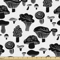 thumbnail image 1 of Ambesonne Mushroom Fabric by the Yard Upholstery, Monochrome Woodland Food, 2 Yards, Charcoal Grey and White, 1 of 5