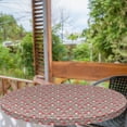 thumbnail image 1 of Ambesonne Mushroom Fitted Round Tablecloth, Amanita Polka Dot, 45"- 56" Diameter, Taupe Cream Red, 1 of 5