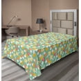 thumbnail image 1 of Ambesonne Mushroom Flat Sheet, Colorful Toadstools, Twin Size, Mint Green Multicolor, 1 of 1