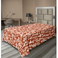 thumbnail image 1 of Ambesonne Mushroom Flat Sheet, Leaves Berries Amanita, TwinXL Size, Burnt Sienna White, 1 of 1