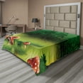 thumbnail image 1 of Ambesonne Mushroom Flat Sheet, Wild Magic Wonderland, California King, Apple Green Fern Green, 1 of 1