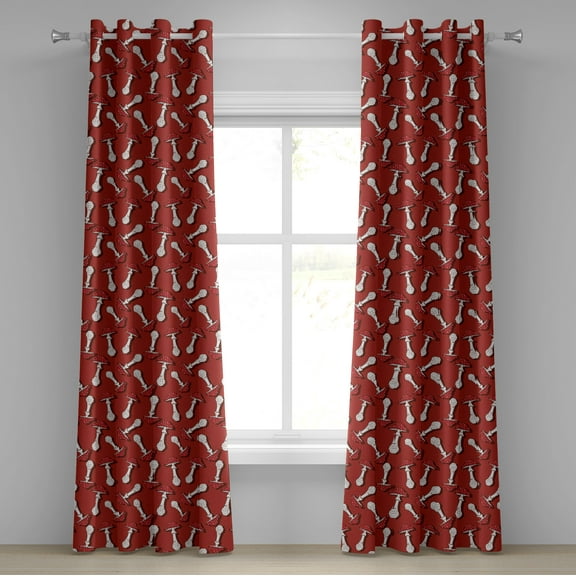 Ambesonne Mushroom Grommet Curtain, Psychedelic Amanita, 50" x 84", Burnt Sienna Red White
