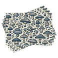 thumbnail image 1 of Ambesonne Mushroom Place Mats Set of 4, Bicolour Boho Woodland Art, Standard Size, Ivory and Slate Blue, 1 of 5