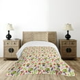 thumbnail image 1 of Ambesonne Mushroom Quilted Bedspread Set 2 Pcs, Ladybird Flower Snail, Twin Size, Multicolor, 1 of 6