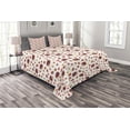 thumbnail image 1 of Ambesonne Mushroom Quilted Bedspread Set 3 Pcs, Autumn Hedgehog Acorns, Queen Size, Multicolor, 1 of 3