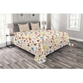 thumbnail image 1 of Ambesonne Mushroom Quilted Bedspread Set 3 Pcs, Toadstool Cartoon Style, Queen Size, Multicolor, 1 of 3