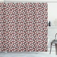 thumbnail image 1 of Ambesonne Mushroom Shower Curtain, Cartoon Amanita Mushrooms, 69"Wx84"L, Dark Coral White, 1 of 5