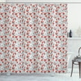 thumbnail image 1 of Ambesonne Mushroom Shower Curtain, Sketch Woodland Design, 69"Wx84"L, Vermilion Pale Grey, 1 of 3