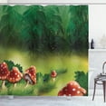 thumbnail image 1 of Ambesonne Mushroom Shower Curtain, Wild Magic Wonderland, 69"Wx84"L, Apple Green Fern Green, 1 of 5