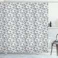 thumbnail image 1 of Ambesonne Mushroom Shower Curtain, Wild Sketch Forest Botany, 69"Wx70"L, Purpleblue and White, 1 of 4