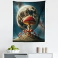 thumbnail image 1 of Ambesonne Mushroom Wall Hanging Tapestry, Astral Starry Galaxy Moon, 23"x28", Dark Pink Sea Blue Sepia, 1 of 2