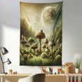 thumbnail image 1 of Ambesonne Mushroom Wall Hanging Tapestry, Dreamy Space Fantasy Woods, 30"x45", Reseda Green and Khaki, 1 of 3