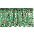 thumbnail image 1 of Ambesonne Mushroom Window Valance, Autumn Motif on Green Back, 54" X 18", Dark Orange Seal Brown, 1 of 3