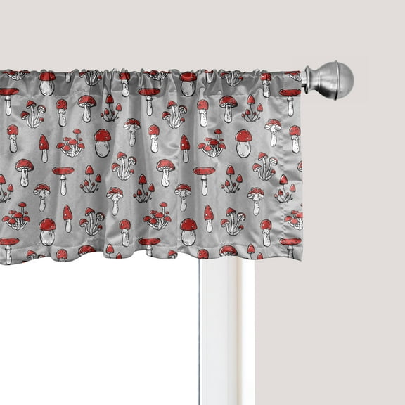 Ambesonne Mushroom Window Valance, Continuous Woods Neutral, 54" X 18", Pale Taupe Vermilion