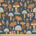thumbnail image 1 of Ambesonne Mushrooms Fabric by the Yard Upholstery, Funny Shapes and Blots, 3 Yards, Green Burnt Sienna, 1 of 5