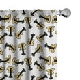 thumbnail image 1 of Ambesonne Music Window Curtains, Cartoon Art Acoustic Guitars, Each 28" W x 84" L, White and Sand Brown, 1 of 4