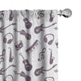 thumbnail image 1 of Ambesonne Music Window Curtains, Musical Instruments and Notes, Each 28" W x 84" L, Eggplant and White, 1 of 5