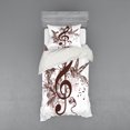thumbnail image 1 of Ambesonne Music Bedding Set 3 Pcs, Floral Design with Birds, Twin XL, Chestnut Brown White, 1 of 2
