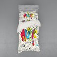 thumbnail image 1 of Ambesonne Music Bedding Set 3 Pcs, Pop Art Doodle Style Art, Twin XL, Multicolor, 1 of 3
