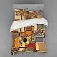 thumbnail image 1 of Ambesonne Music Bedding Set 4 Pcs, Geometric Guitar Funky, Queen, Multicolor, 1 of 2