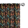 thumbnail image 1 of Ambesonne Music Curtains, Notes and Headphones, Pair of 28"x84", Multicolor, 1 of 5