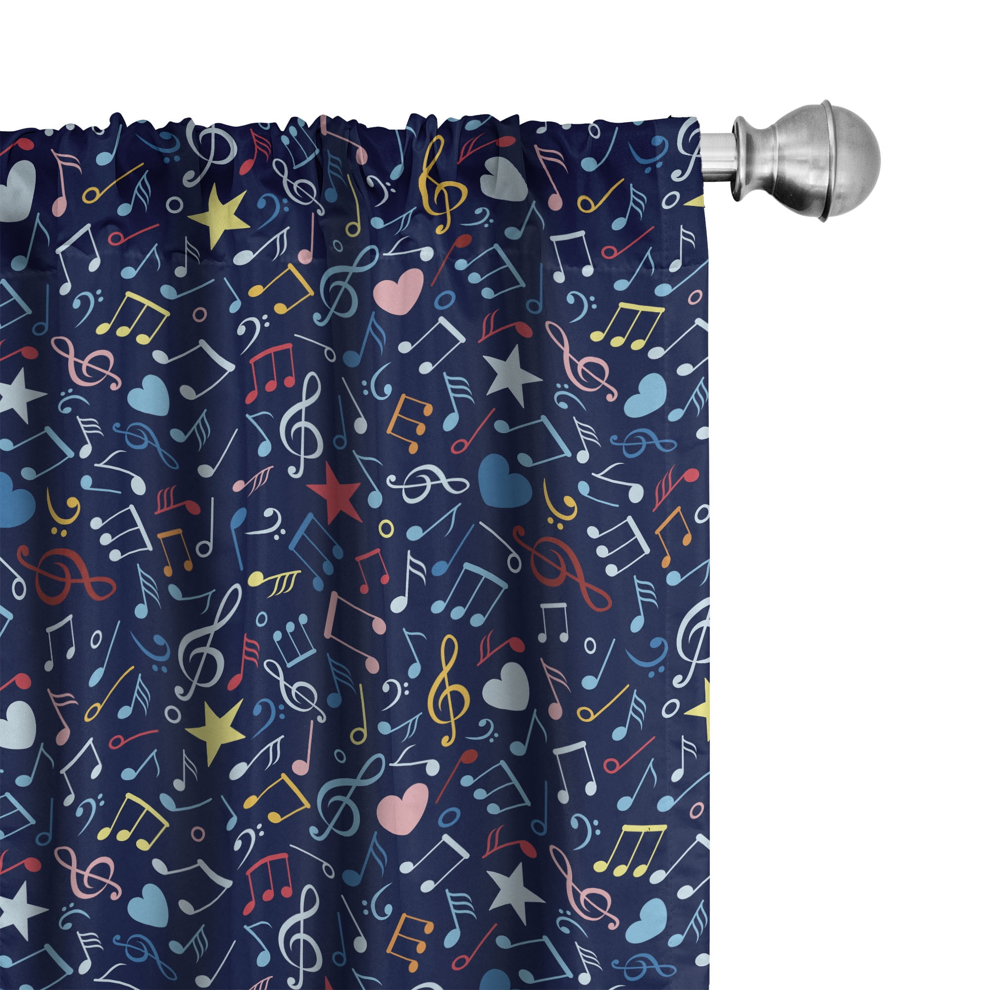 Rhythm in My Heart Music Note Pattern 28" x 84" Curtain Panels
