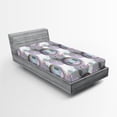 thumbnail image 1 of Ambesonne Music Emoji Fitted Sheet, DJ Funny Face Trippy, Twin XL Size, Champagne Lilac and Grey, 1 of 3