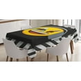 thumbnail image 1 of Ambesonne Music Emoji Tablecloth Rectangular Table Cover, Modern DJ Face Dots Art, 60"x84", White Mustard Dimgray, 1 of 4