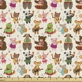thumbnail image 1 of Ambesonne Music Fabric by the Yard Upholstery, Playing Teddy Bear, 5 Yards, Multicolor, 1 of 4