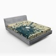 thumbnail image 1 of Ambesonne Music Fitted Sheet, Acoustic Guitar Notes, Queen Size, Beige Dark Blue, 1 of 2