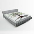 thumbnail image 1 of Ambesonne Music Fitted Sheet, Autumn Nature Tree Swirls, Full Size, Multicolor, 1 of 2