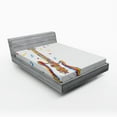 thumbnail image 1 of Ambesonne Music Fitted Sheet, Doodle Style Guitar Art, Full Size, Blue Red Yellow, 1 of 2