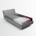 thumbnail image 1 of Ambesonne Music Fitted Sheet, Emo Rock Trippy Grunge, Twin Size, Dimgrey Hot Pink, 1 of 2