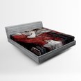 thumbnail image 1 of Ambesonne Music Fitted Sheet, Grunge Jazz Musician, Full Size, Red Black White, 1 of 2