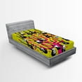 thumbnail image 1 of Ambesonne Music Fitted Sheet, Guitars for Rock Stars, Twin XL Size, Hot Pink Apple Green, 1 of 2