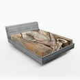 thumbnail image 1 of Ambesonne Music Fitted Sheet, Jazz Musician on Street, Full Size, Brown Ecru, 1 of 2