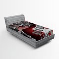 thumbnail image 1 of Ambesonne Music Fitted Sheet, Old Vintage Loudspeaker, Twin XL Size, Burgundy Beige Grey, 1 of 3