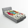 thumbnail image 1 of Ambesonne Music Fitted Sheet, Pop Art Doodle Style Art, Twin Size, Multicolor, 1 of 3